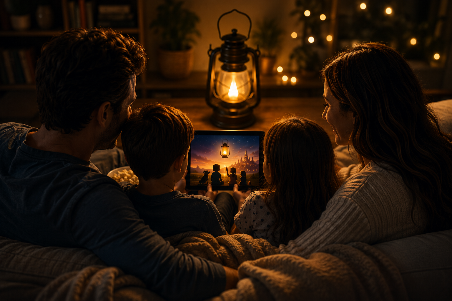 Family enjoying LANTERRN together