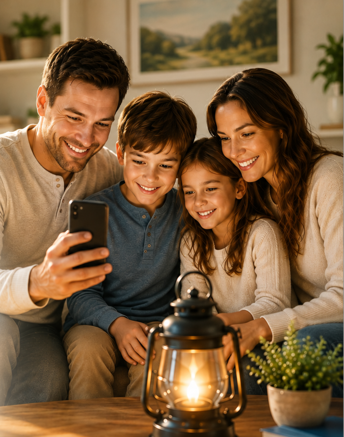 Family enjoying LANTERRN together