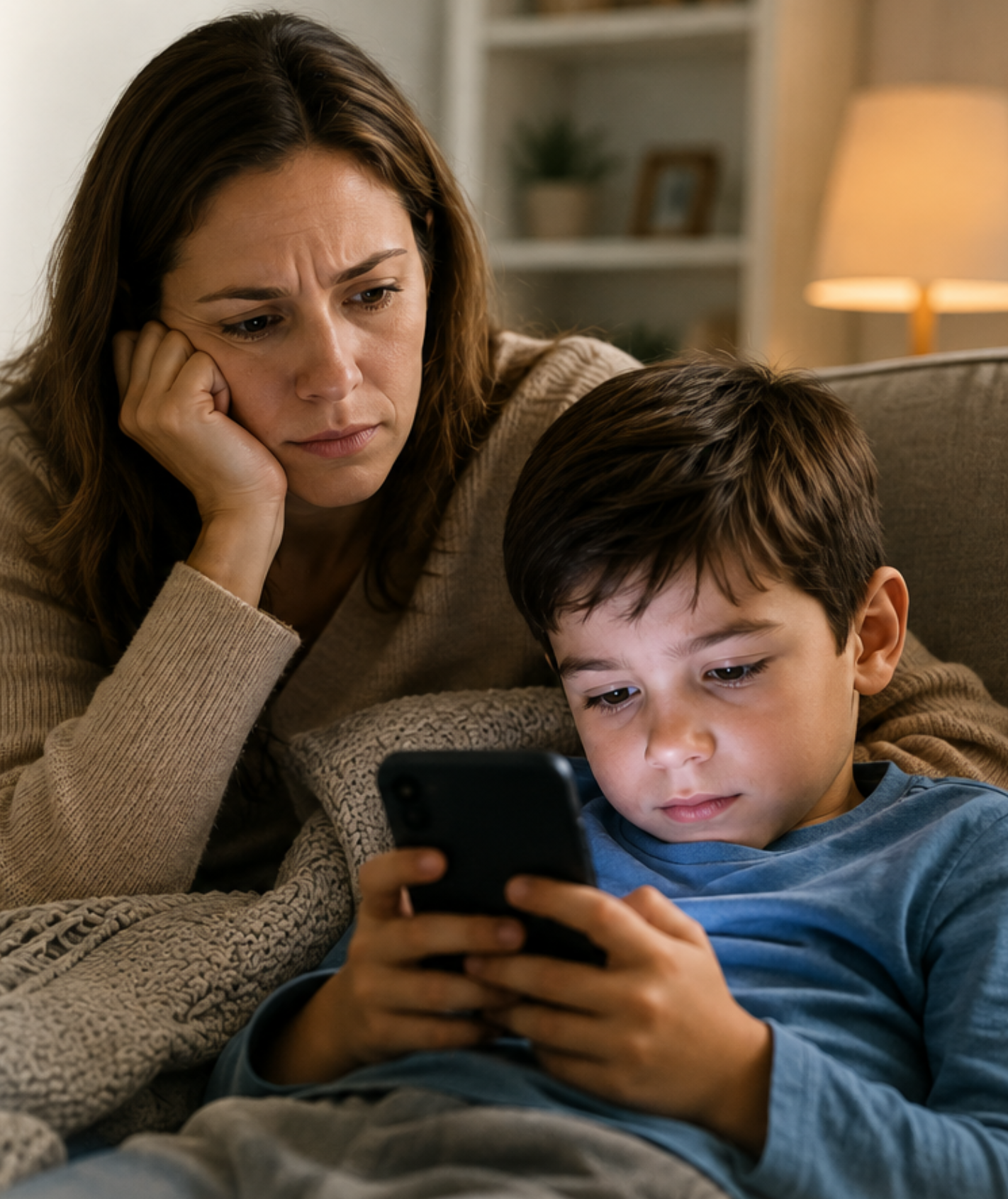 Parent watching content with child on LANTERRN