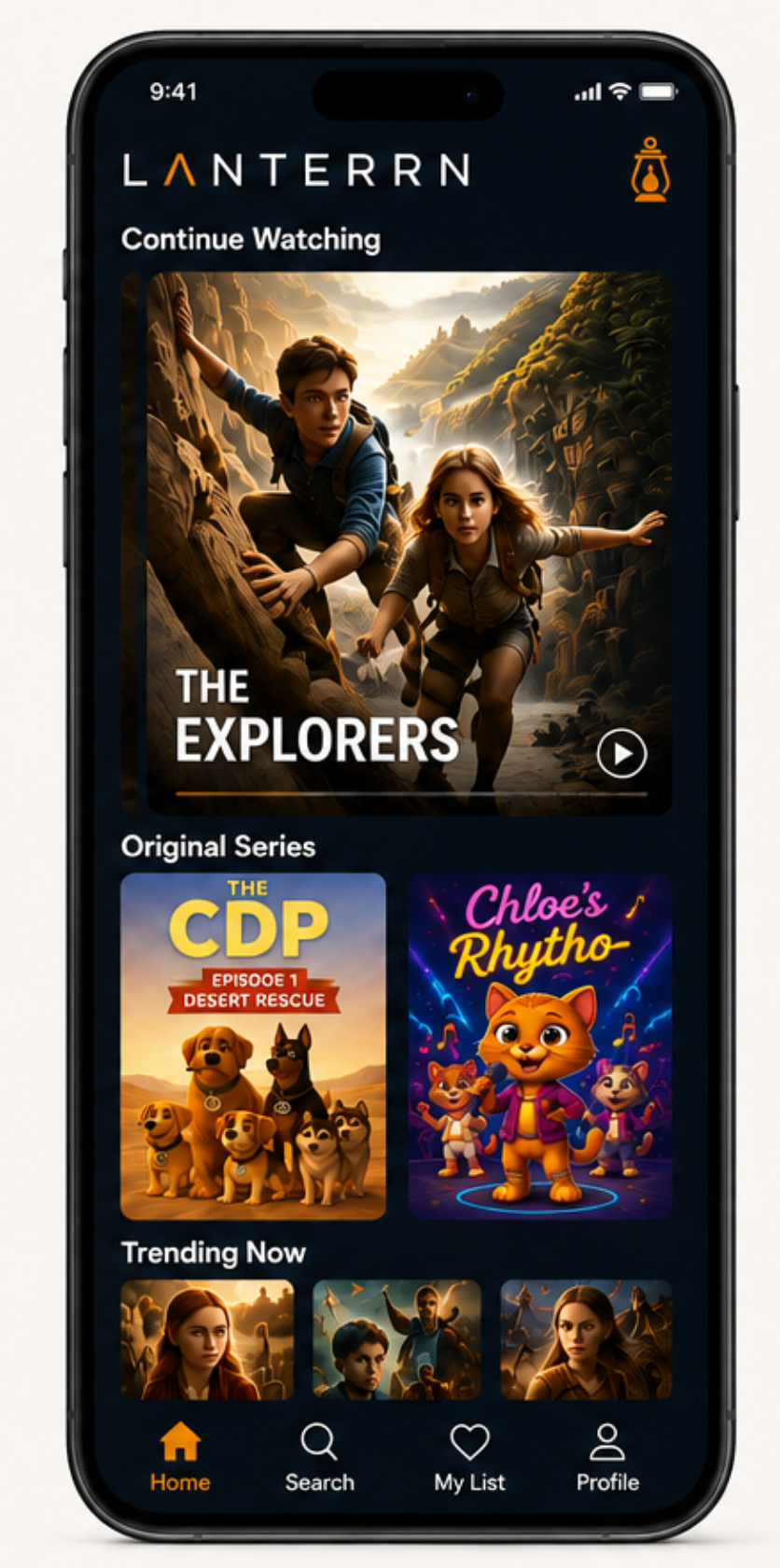 LANTERRN app home screen
