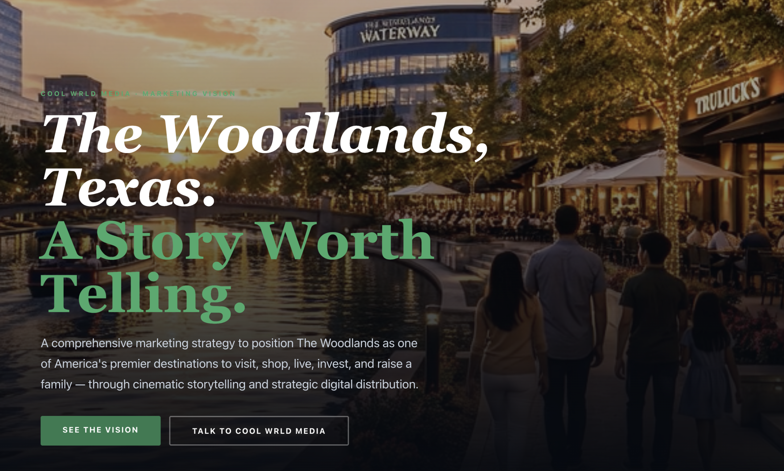 Woodlands Pitch landing page